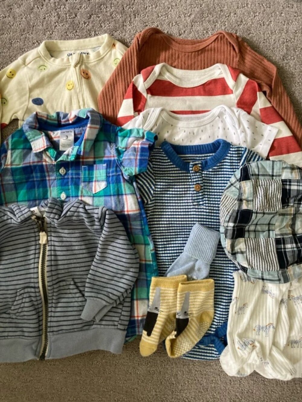 11-pc Bundle assorted baby boy clothes, ~3M/3-6M.